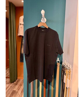 Genti Back print flower t-shirt black