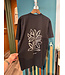 Genti Back print flower t-shirt black