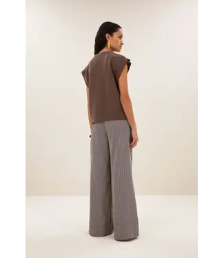 By Bar Mason pleats top chocolate brown