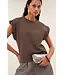 By Bar Mason pleats top chocolate brown