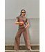 By Bar Mason pleats top chocolate brown