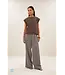 By Bar Mason pleats top chocolate brown