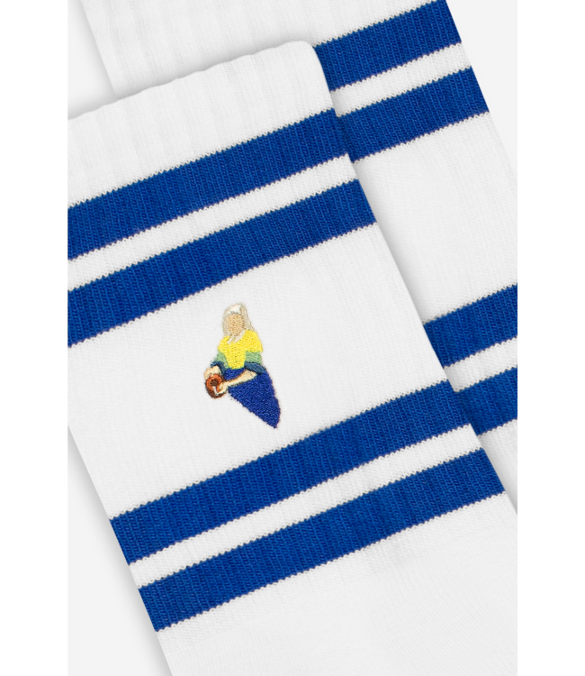 A-dam Crew socks blue stripes milkmaid