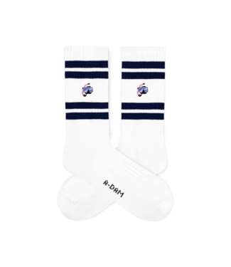 A-dam Crew socks white navy snorkel