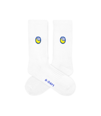A-dam Crew Socks White Banana Sticker
