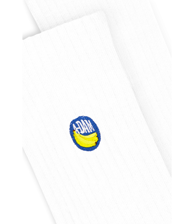 A-dam Crew Socks White Banana Sticker