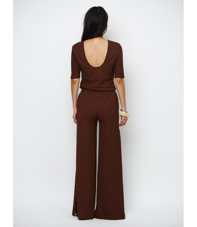 Dante 6 vanel back detailed top chocolate brown