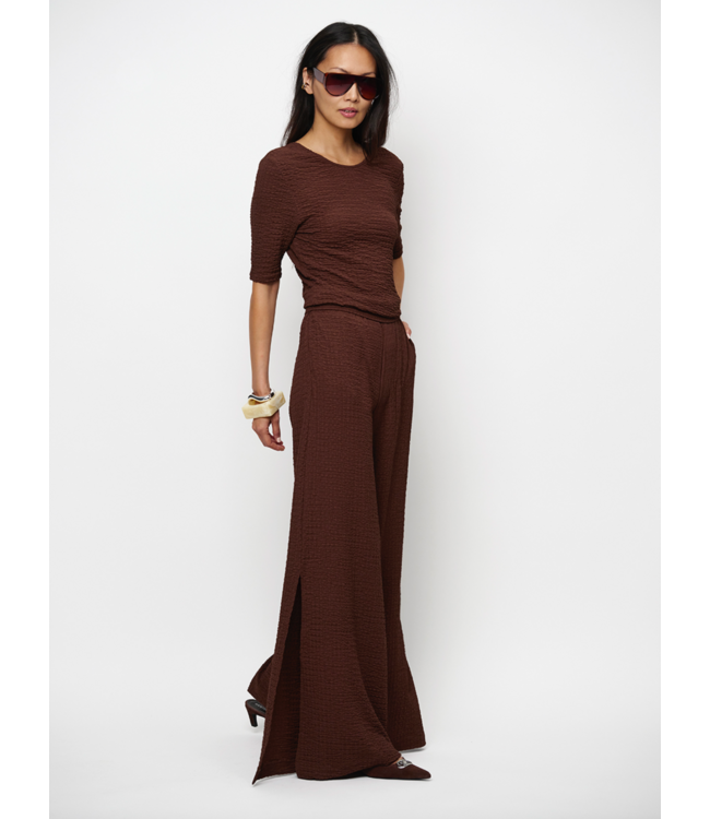 Dante 6 vanel back detailed top chocolate brown