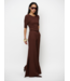 Dante 6 vanel back detailed top chocolate brown