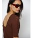 Dante 6 vanel back detailed top chocolate brown
