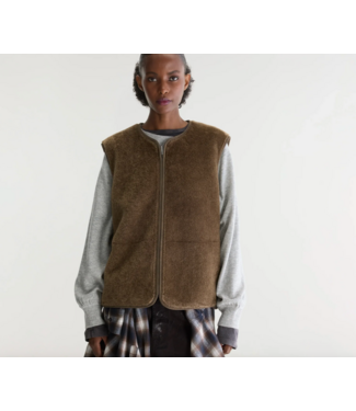 Bellerose Elinor Shearling Sleeveless Jacket Mocca