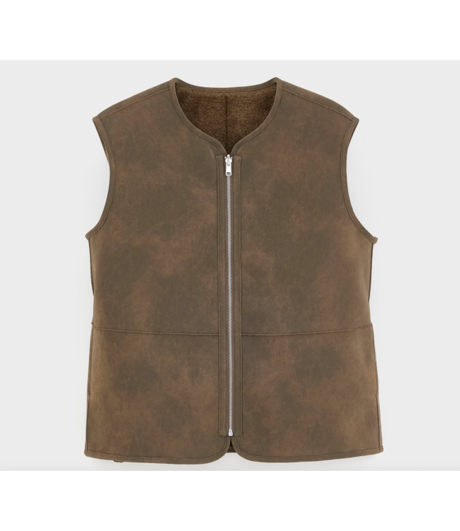 Bellerose Elinor Shearling Sleeveless Jacket Mocca