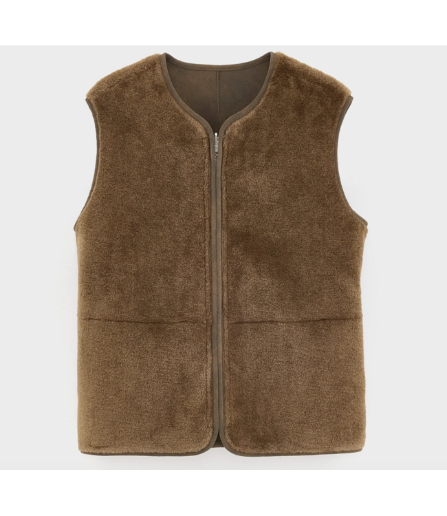 Bellerose Elinor Shearling Sleeveless Jacket Mocca