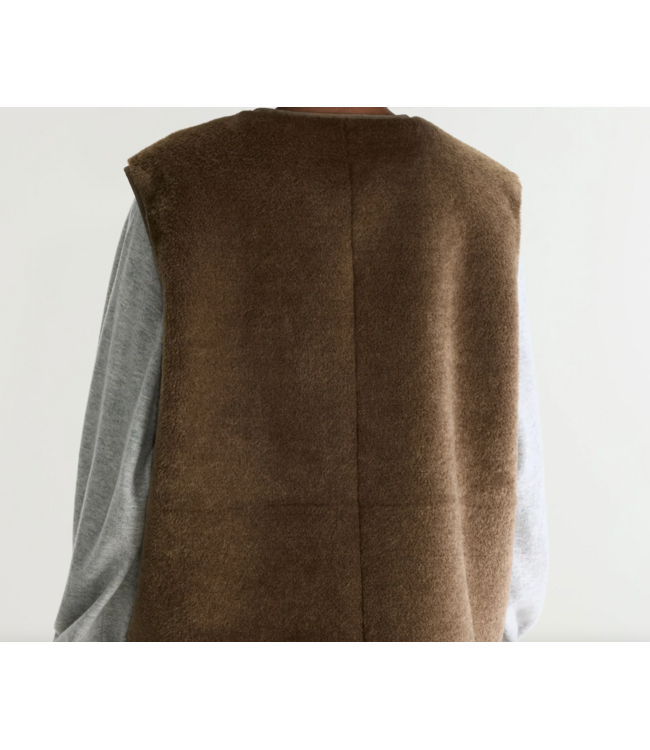 Bellerose Elinor Shearling Sleeveless Jacket Mocca