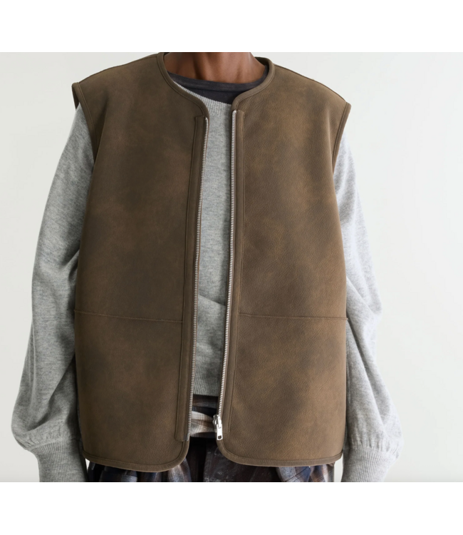 Bellerose Elinor Shearling Sleeveless Jacket Mocca