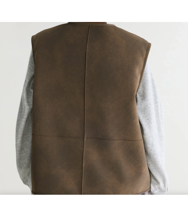 Bellerose Elinor Shearling Sleeveless Jacket Mocca