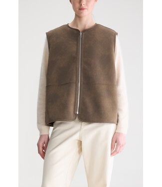 Bellerose Elinor Shearling Sleeveless Jacket Mocca