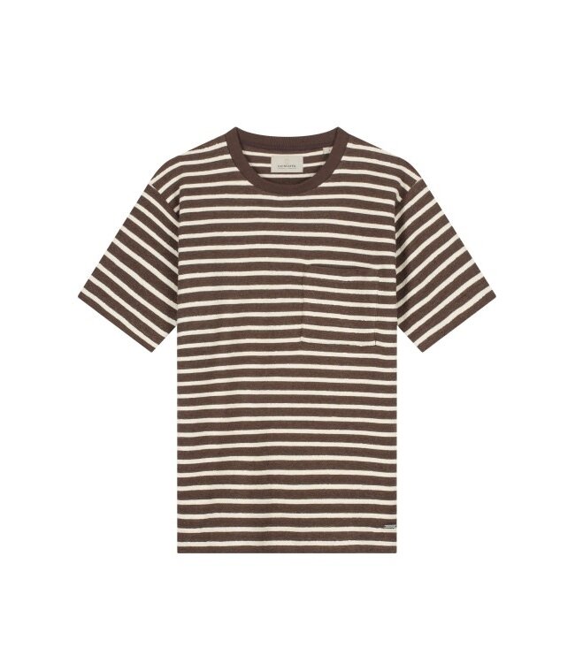 Dstrezzed Louie stripe tee brown