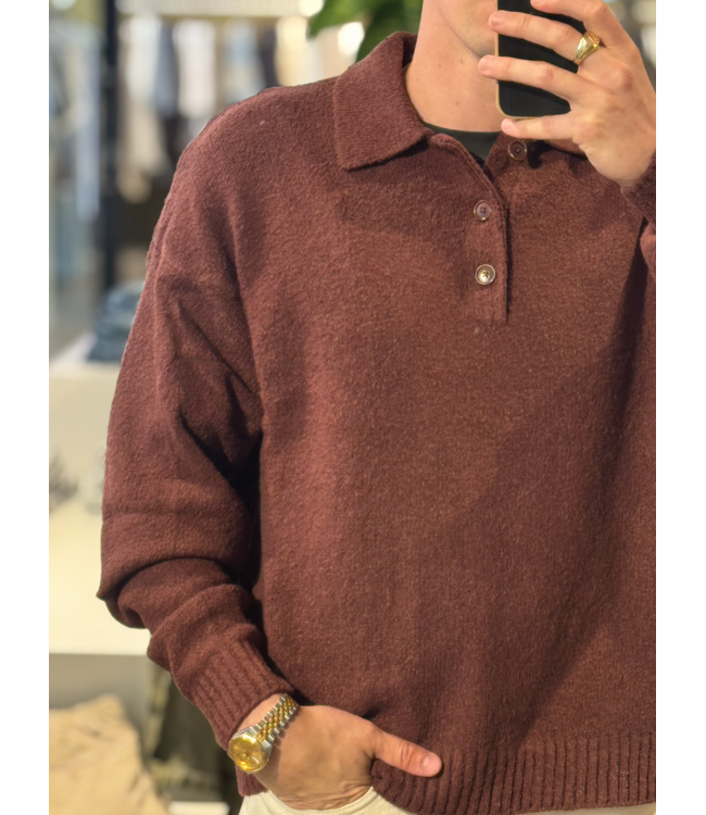Drykorn Bekket Polo sweater 5105 maroon