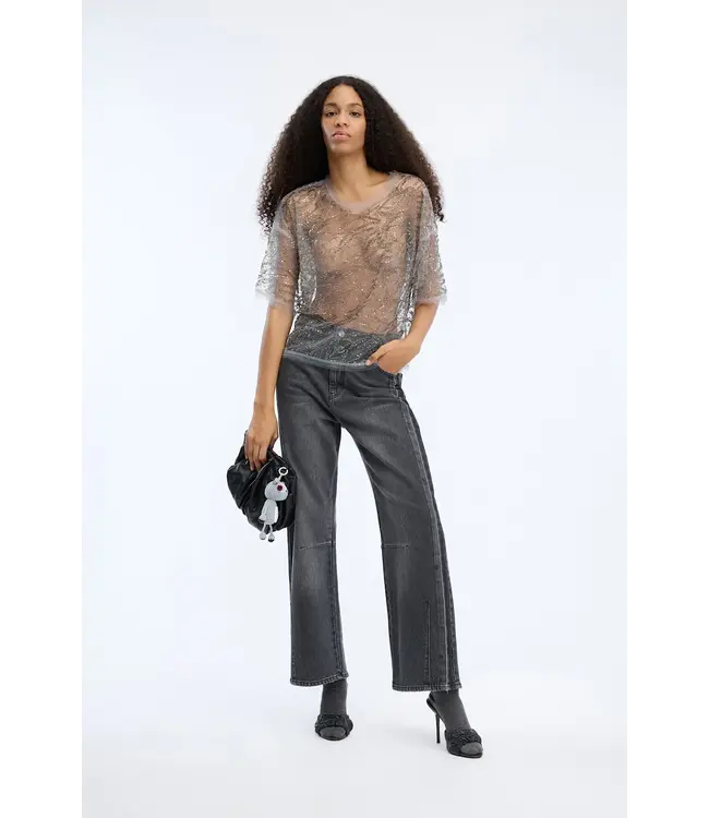 Munthe Vun top glitter gun-metal