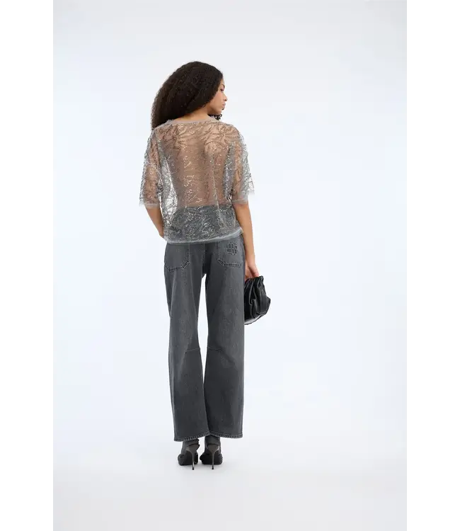 Munthe Vun top glitter gun-metal
