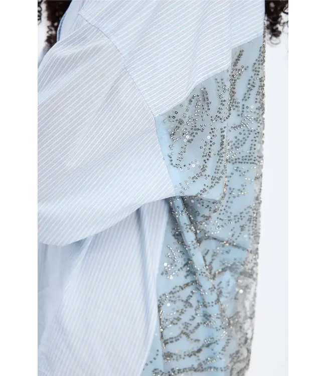 Munthe vontario stripeBlue gun-metal blouse