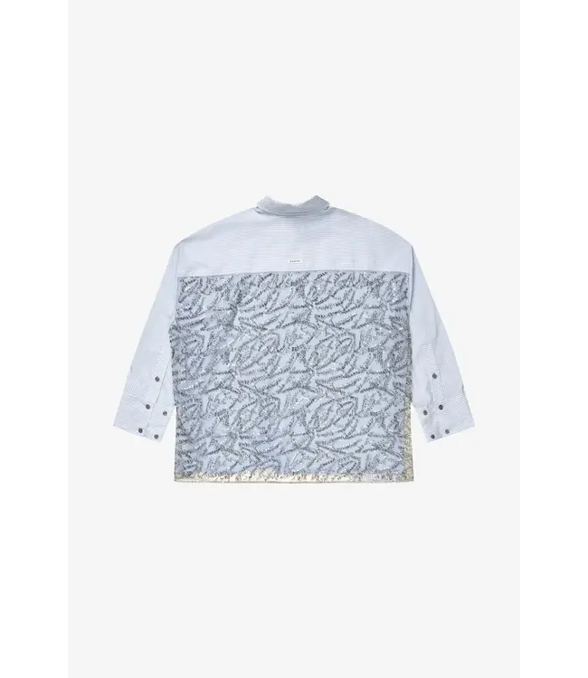 Munthe vontario stripeBlue gun-metal blouse