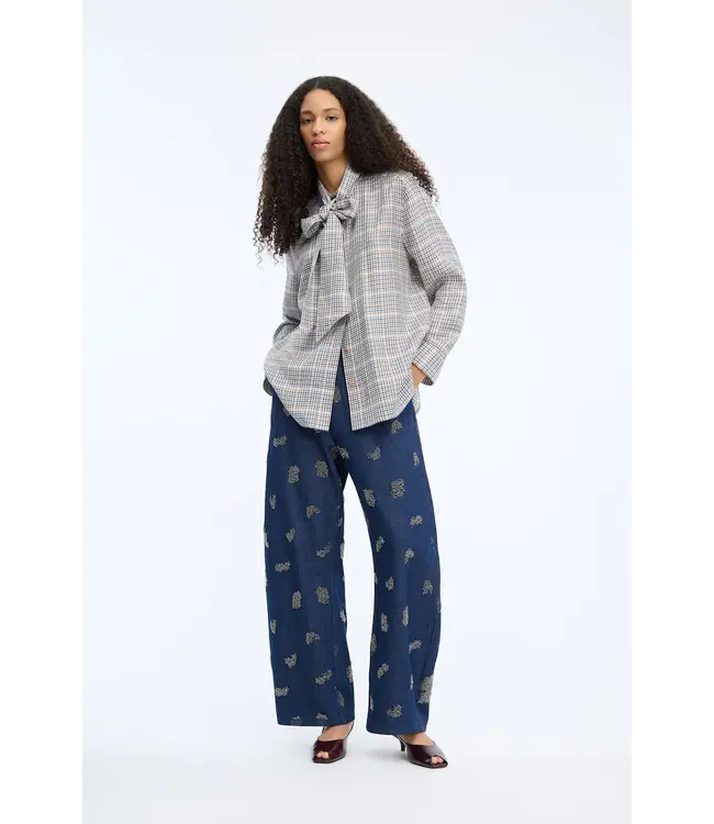 Munthe veilling scarf  blouse mix blue
