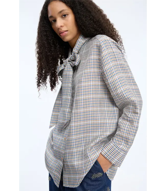 Munthe veilling scarf  blouse mix blue