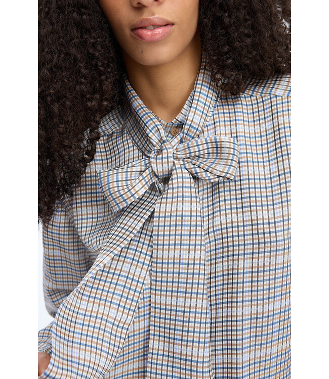 Munthe veilling scarf  blouse mix blue