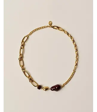 Sessùn niova necklace pearl and chain gold coffea dor