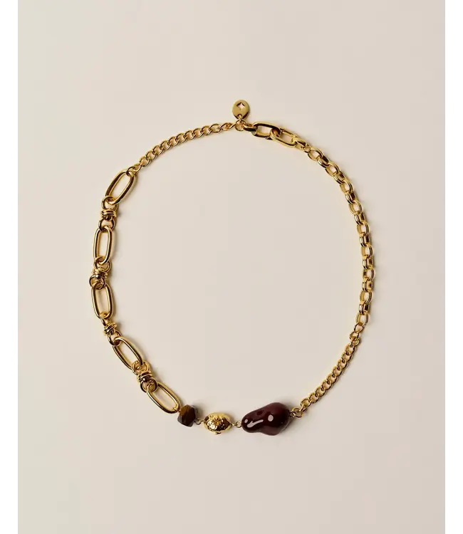 Sessùn niova necklace pearl and chain gold coffea dor