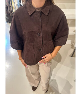 Alter Ego Lena Suede Cape Dark Brown