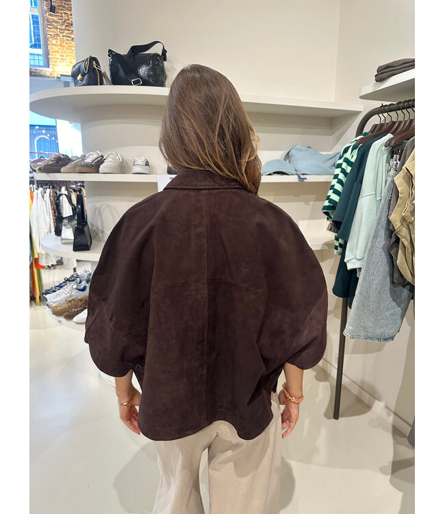 Alter Ego Lena Suede Cape Dark Brown