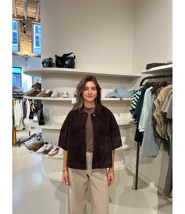 Alter Ego Lena Suede Cape Dark Brown
