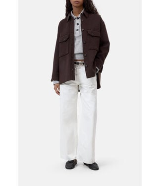 Closed Oversized Shacket Mahagony Brown