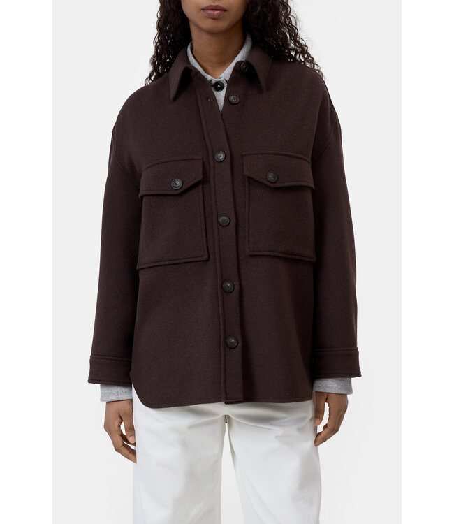 Closed Oversized Shacket Mahagony Brown