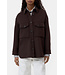 Closed Oversized Shacket Mahagony Brown