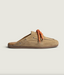 Posa boat loafer mule brushed suede Tan