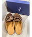 Posa boat loafer mule brushed suede light chocolate
