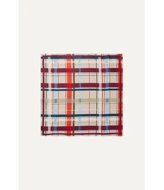 Stine Goya Silk Scarf Small Scarlet Grid