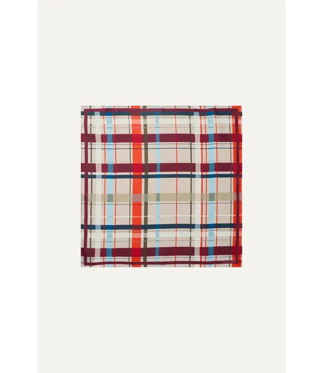 Stine Goya Silk Scarf Small Scarlet Grid