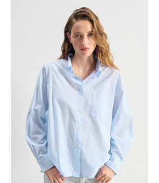 American Vintage Chemise Eluabird Rayures Bluees