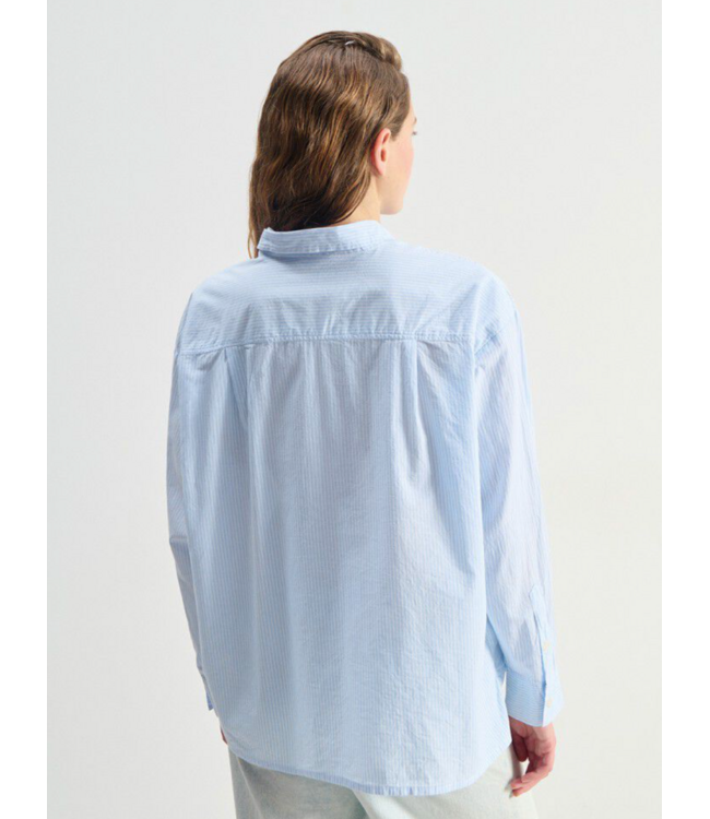 American Vintage Chemise Eluabird Rayures Bluees