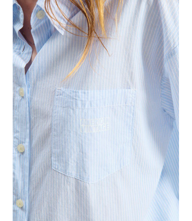 American Vintage Chemise Eluabird Rayures Bluees