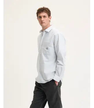 The GoodPeople Soy striped shirt white green