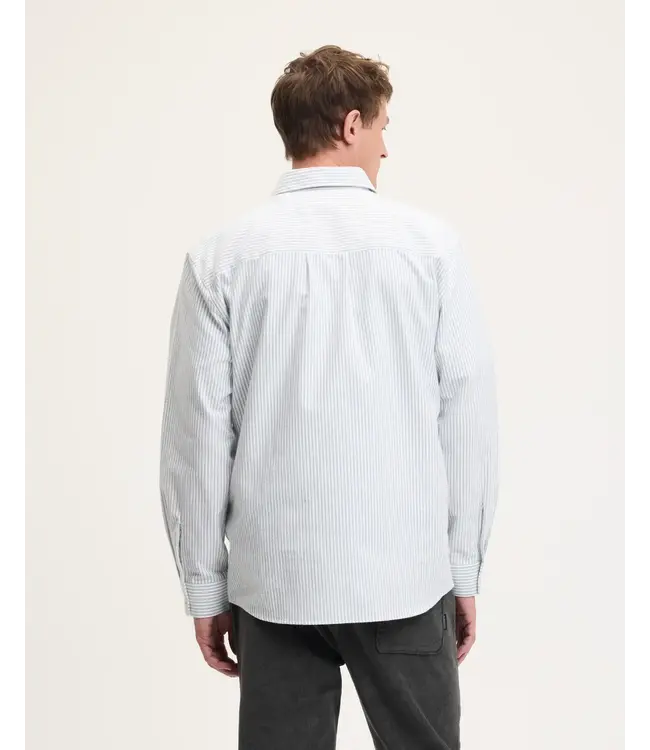 The GoodPeople Soy striped shirt white green
