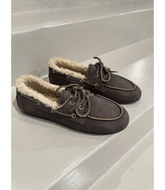 Posa Boat Loafer Brushed Fur Daytona Grey