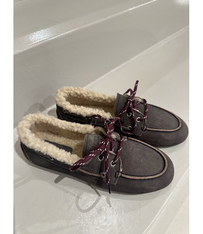Posa Boat Loafer Brushed Fur Daytona Grey