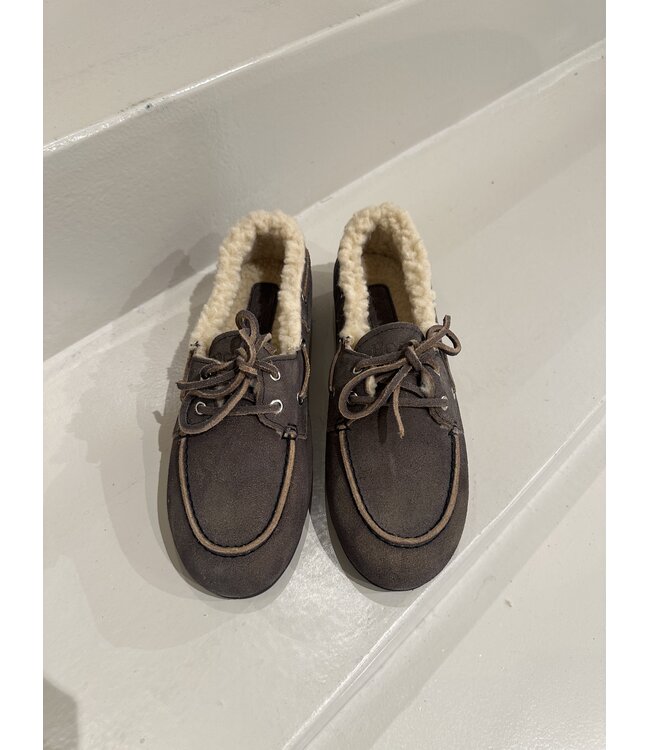 Posa Boat Loafer Brushed Fur Daytona Grey